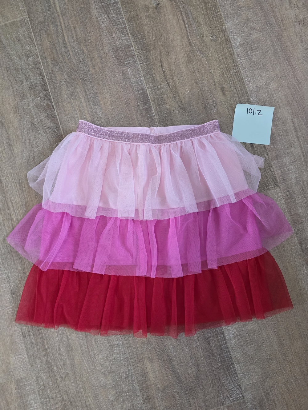 Girls Tiered Pink Ombre Tulle Skirt